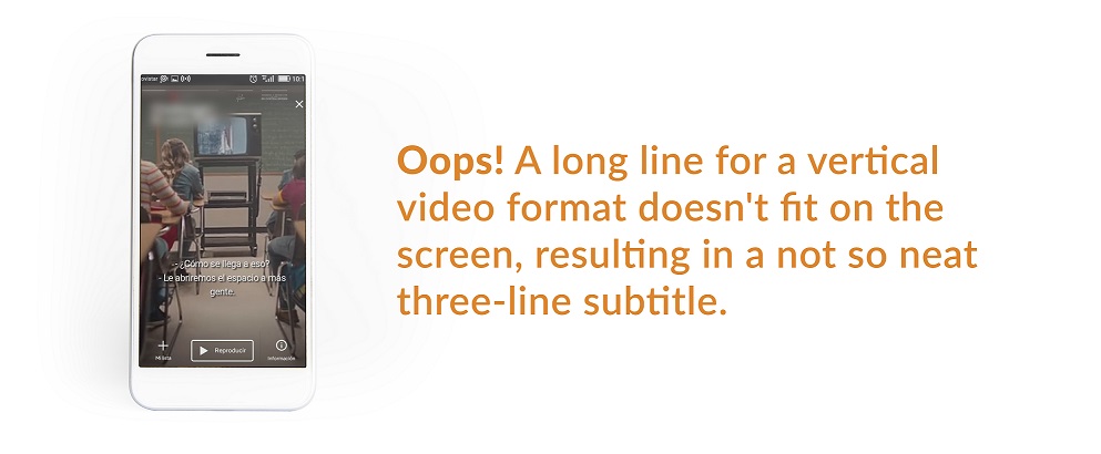 How a long line for a vertical formar doesn't fit on a screen.