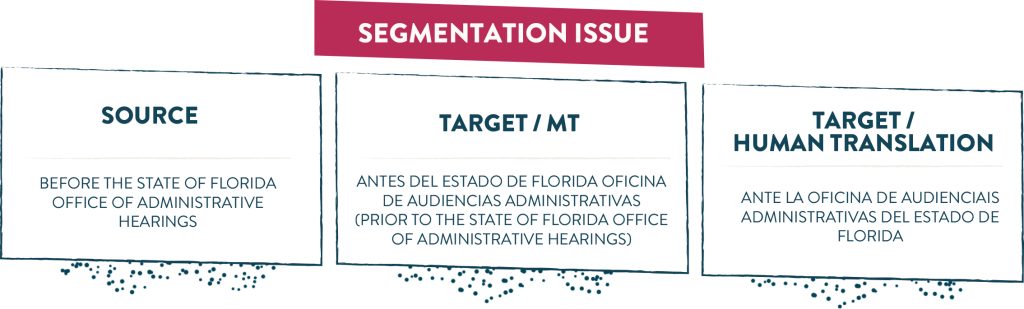 Machine Translation Faults - Segmentation Issue